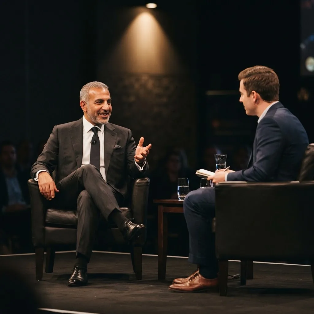 A chief investment officer in a one-to-one conversation on stage